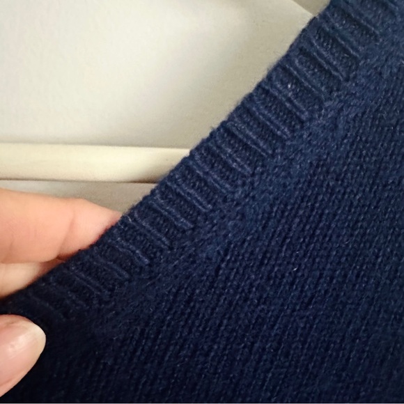 Anthropologie x Moth Navy Lightweight V Neck Sweater - Picture 4 of 4